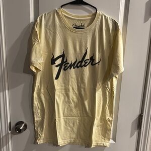 Fender Lucky Brand Men's Graphic Logo T-Shirt in Pale Yellow